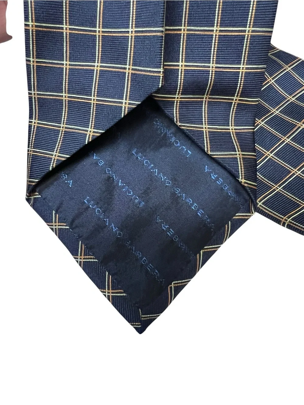 Luciano Barbera Blue & Navy Check Tie